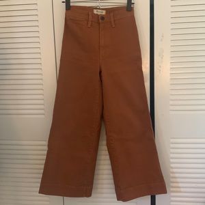 Madewell Emmett Wide Leg Pant in Burnt Orange